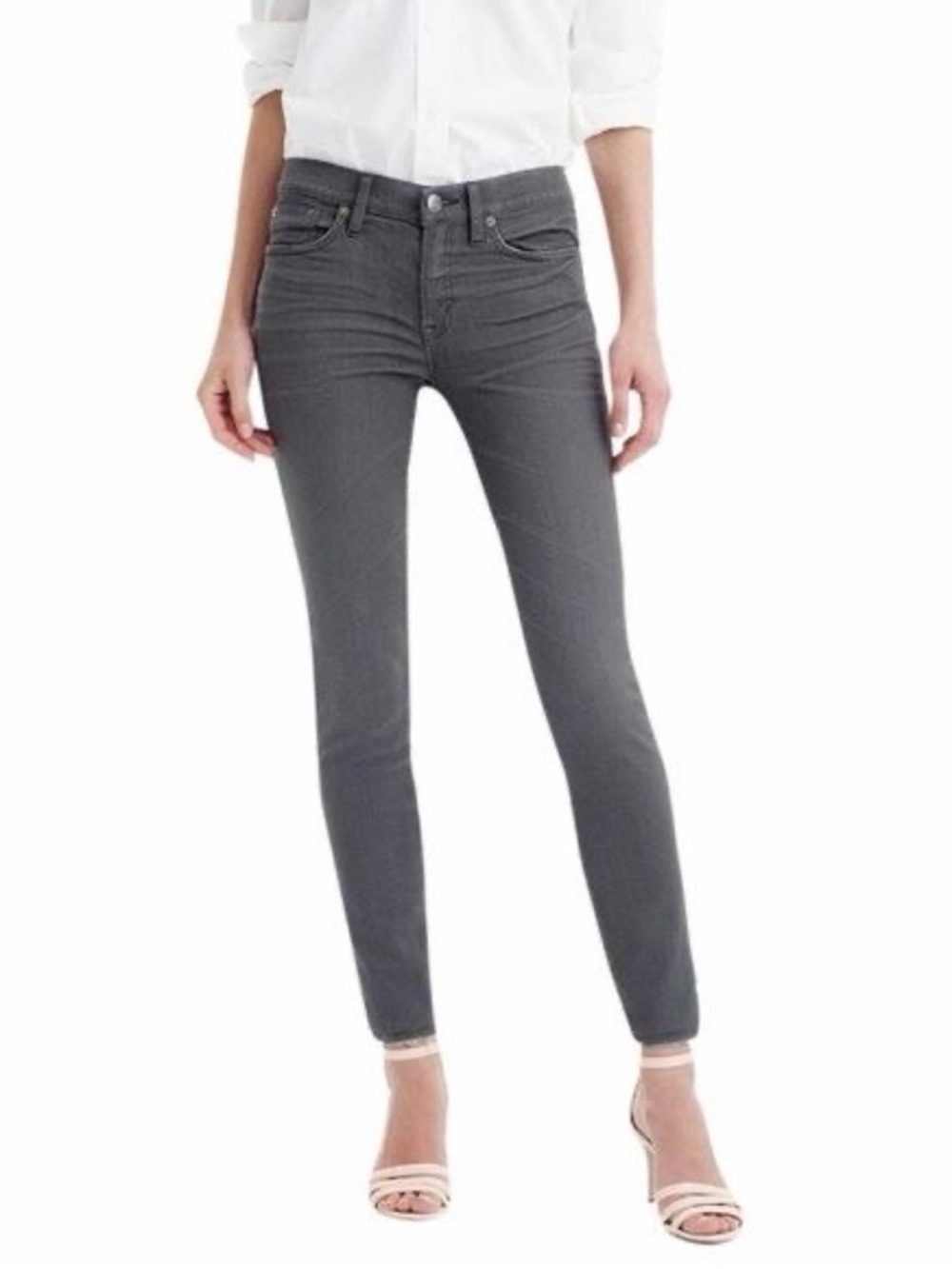 J.Crew High-Rise Toothpick Jeans in Grey Wash